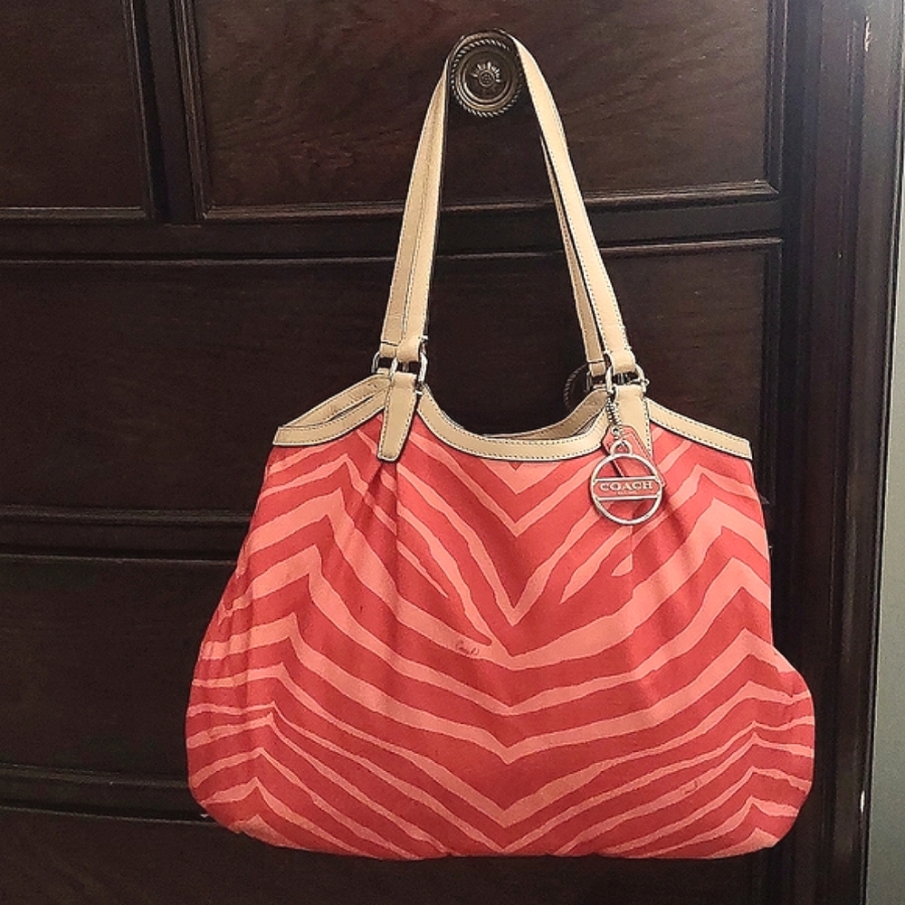 COACH Devin Striped Hobo Bag
